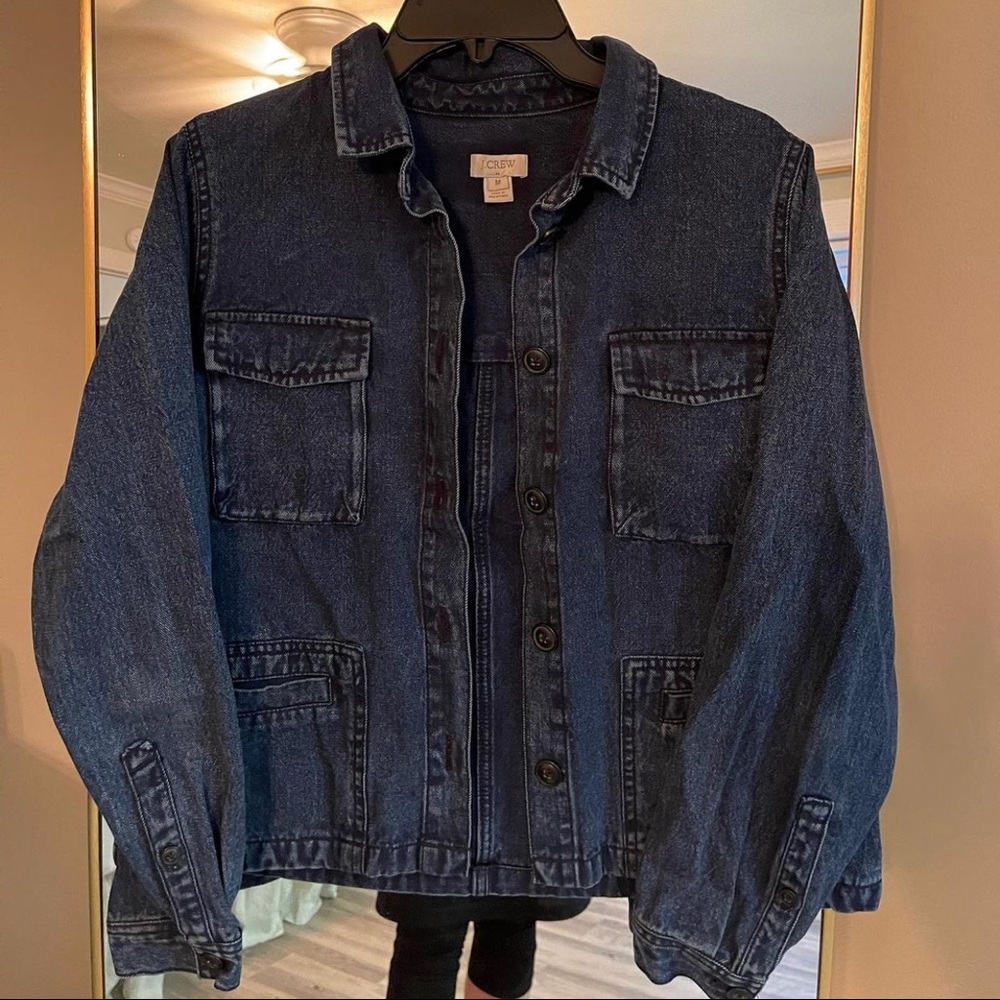 J. Crew dark denim jacket! Size M. True to size.